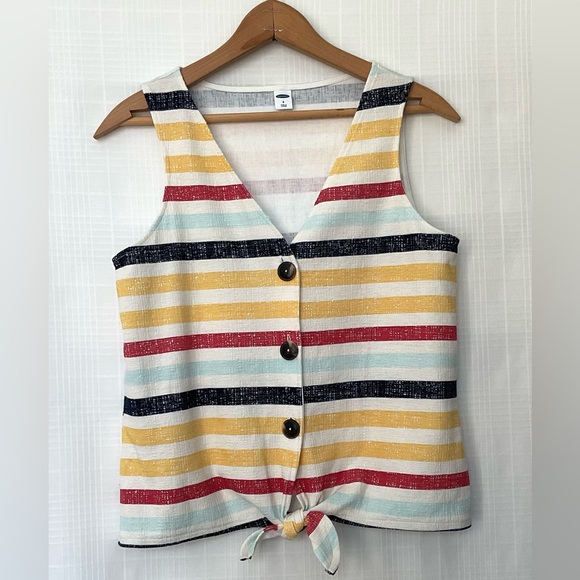 Old Navy Tops - NWT Old Navy Red, Yellow, navy & White Striped Women's Top